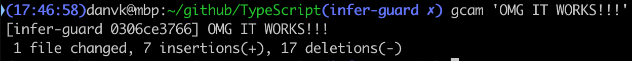 commit message reading OMG IT WORKS